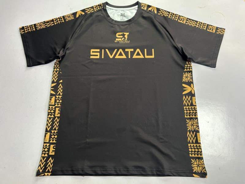 Black with gold colour round neck